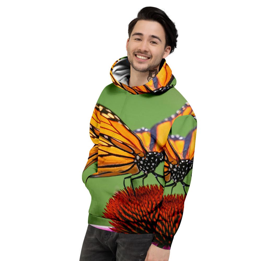 Butterfly Monarch Orange Print Men's Hoodie-grizzshop