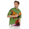 Butterfly Monarch Orange Print Men's Short Sleeve Shirts-grizzshop