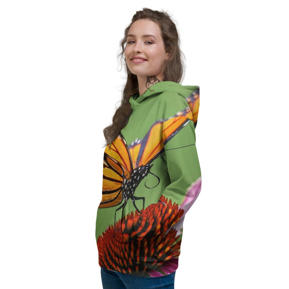 Butterfly Monarch Orange Print Women's Hoodie-grizzshop