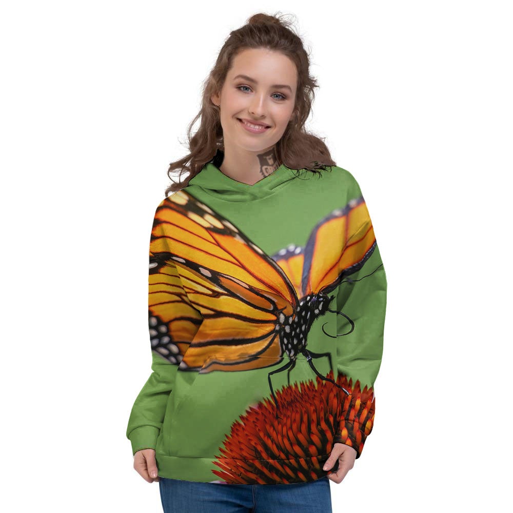 Butterfly Monarch Orange Print Women's Hoodie-grizzshop