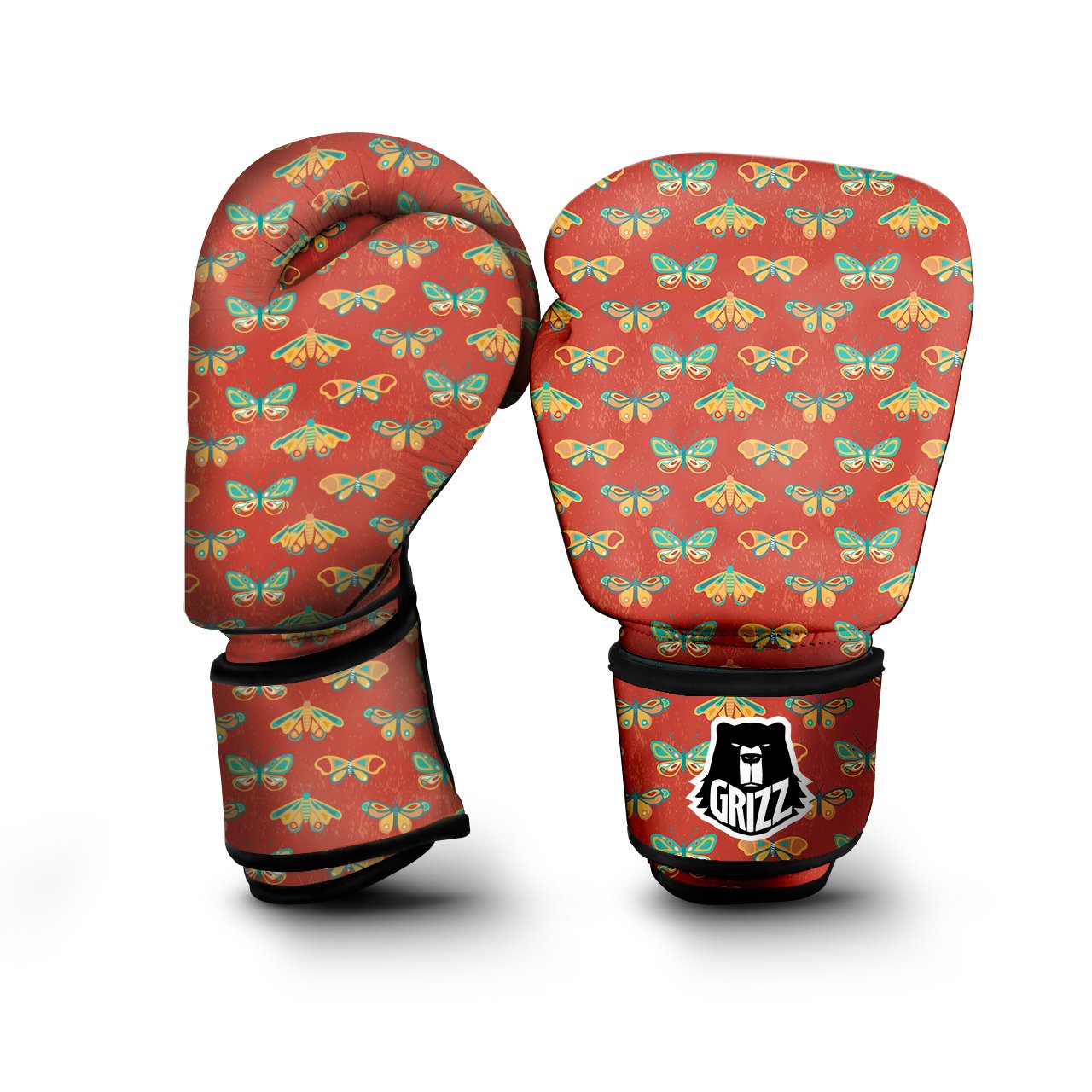 Butterfly Monarch Vintage Print Pattern Boxing Gloves-grizzshop