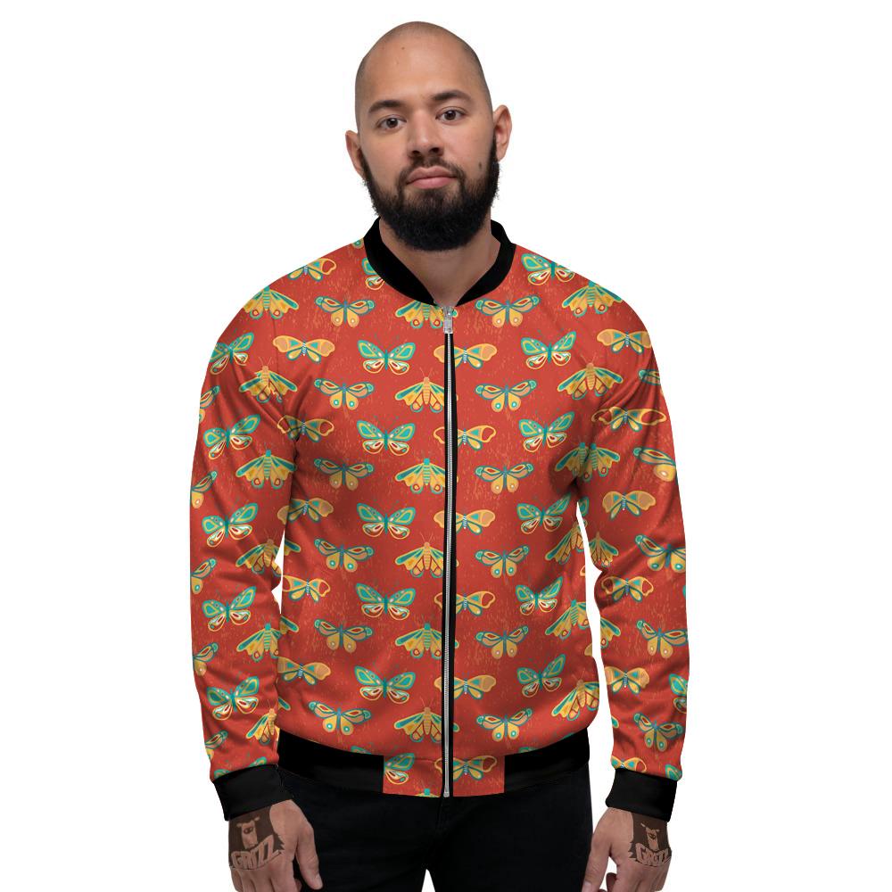 Butterfly Monarch Vintage Print Pattern Men's Bomber Jacket-grizzshop