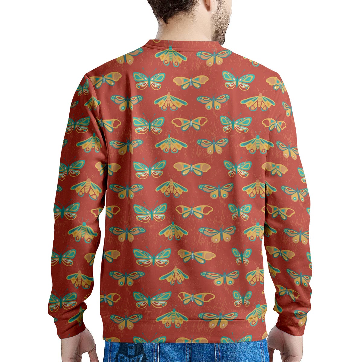 Butterfly Monarch Vintage Print Pattern Men's Sweatshirt-grizzshop