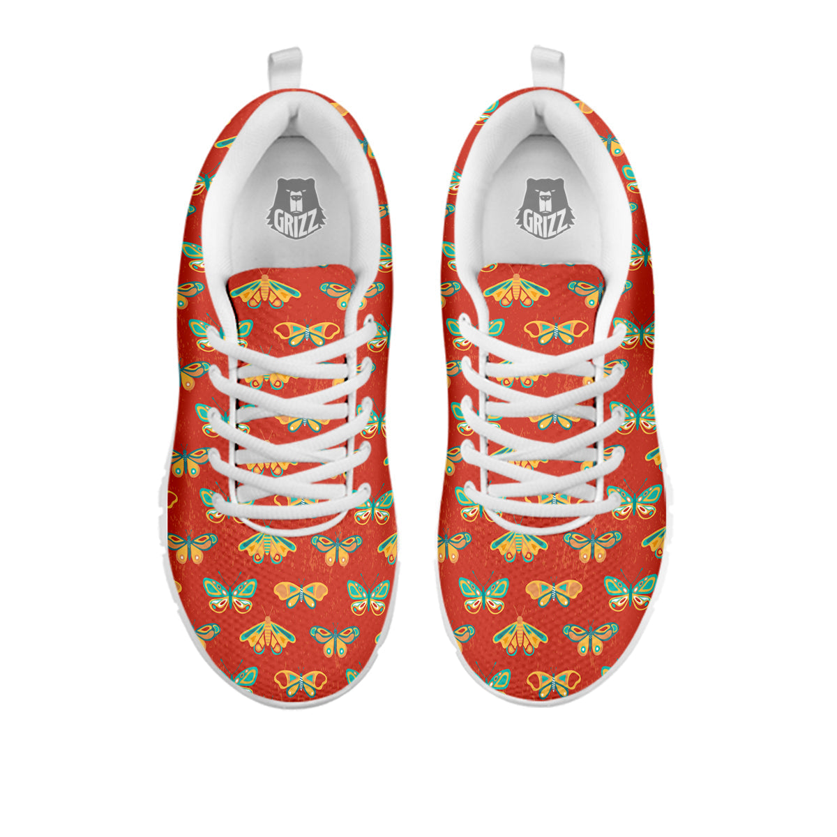 Butterfly Monarch Vintage Print Pattern White Sneaker-grizzshop
