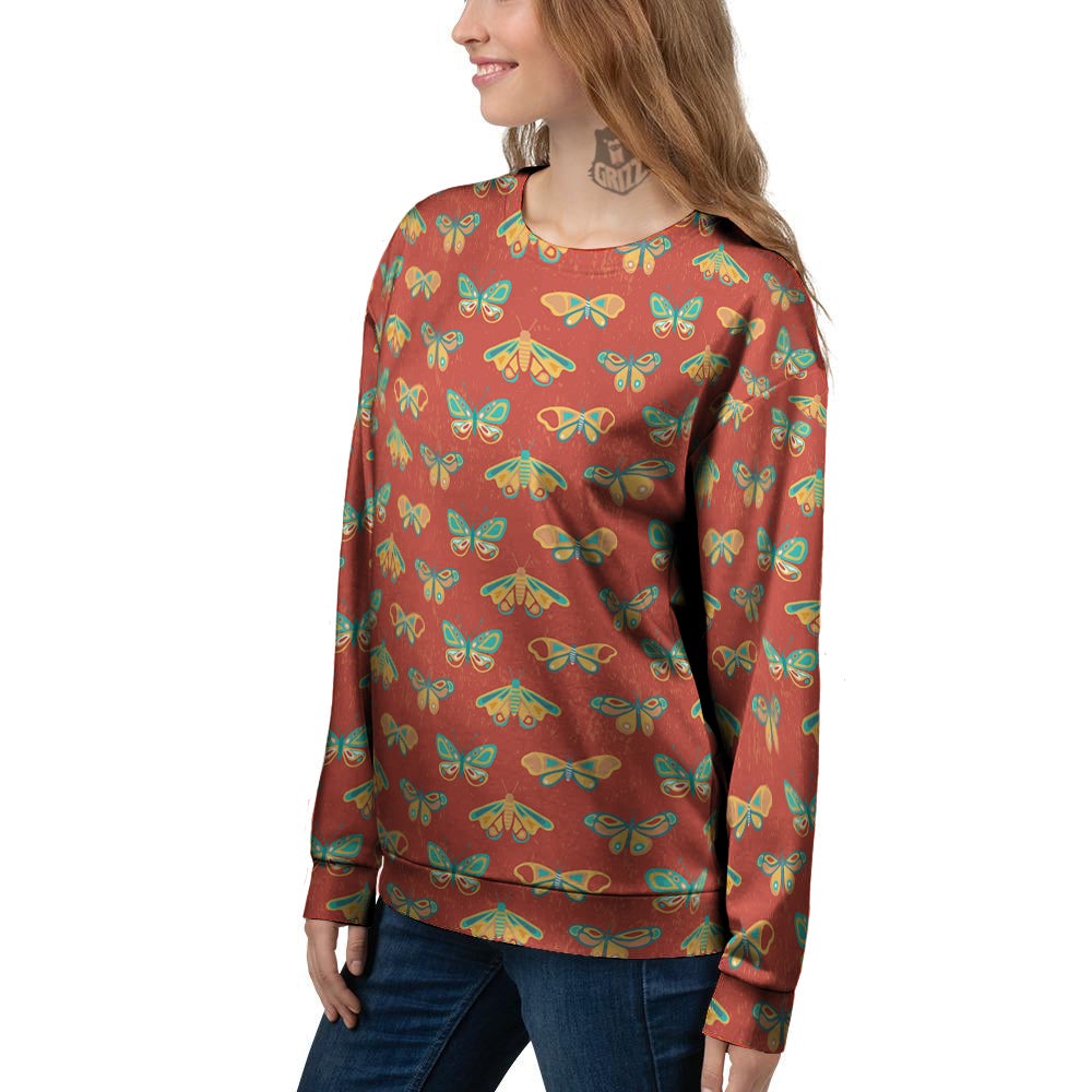 Butterfly Monarch Vintage Print Pattern Women's Sweatshirt-grizzshop