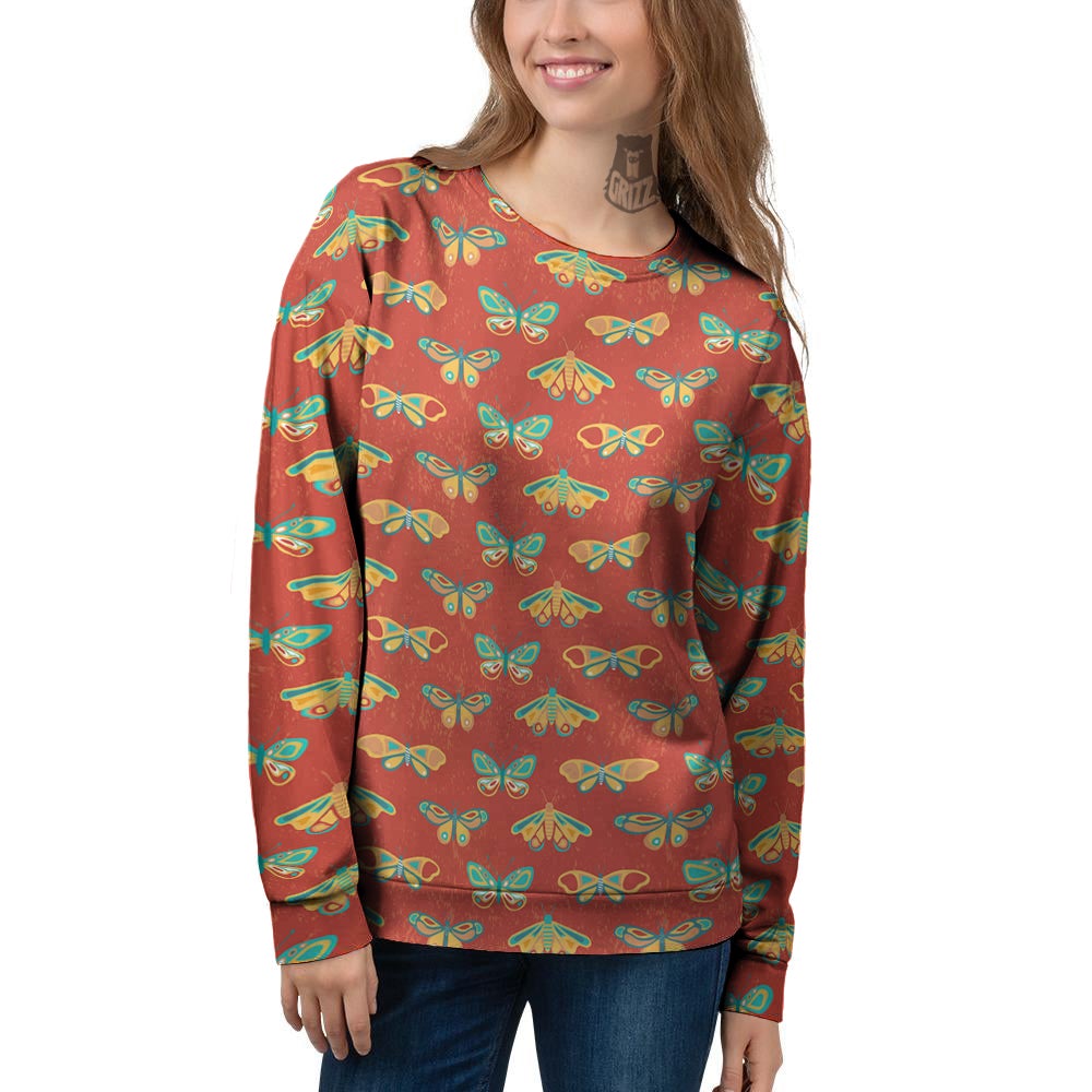 Butterfly Monarch Vintage Print Pattern Women's Sweatshirt-grizzshop