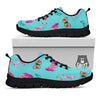 Butterfly Pink And Turquoise Print Pattern Black Sneaker-grizzshop