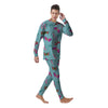 Butterfly Pink And Turquoise Print Pattern Men's Pajamas-grizzshop