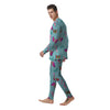 Butterfly Pink And Turquoise Print Pattern Men's Pajamas-grizzshop