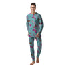 Butterfly Pink And Turquoise Print Pattern Men's Pajamas-grizzshop