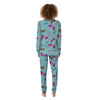 Butterfly Pink And Turquoise Print Pattern Women's Pajamas-grizzshop