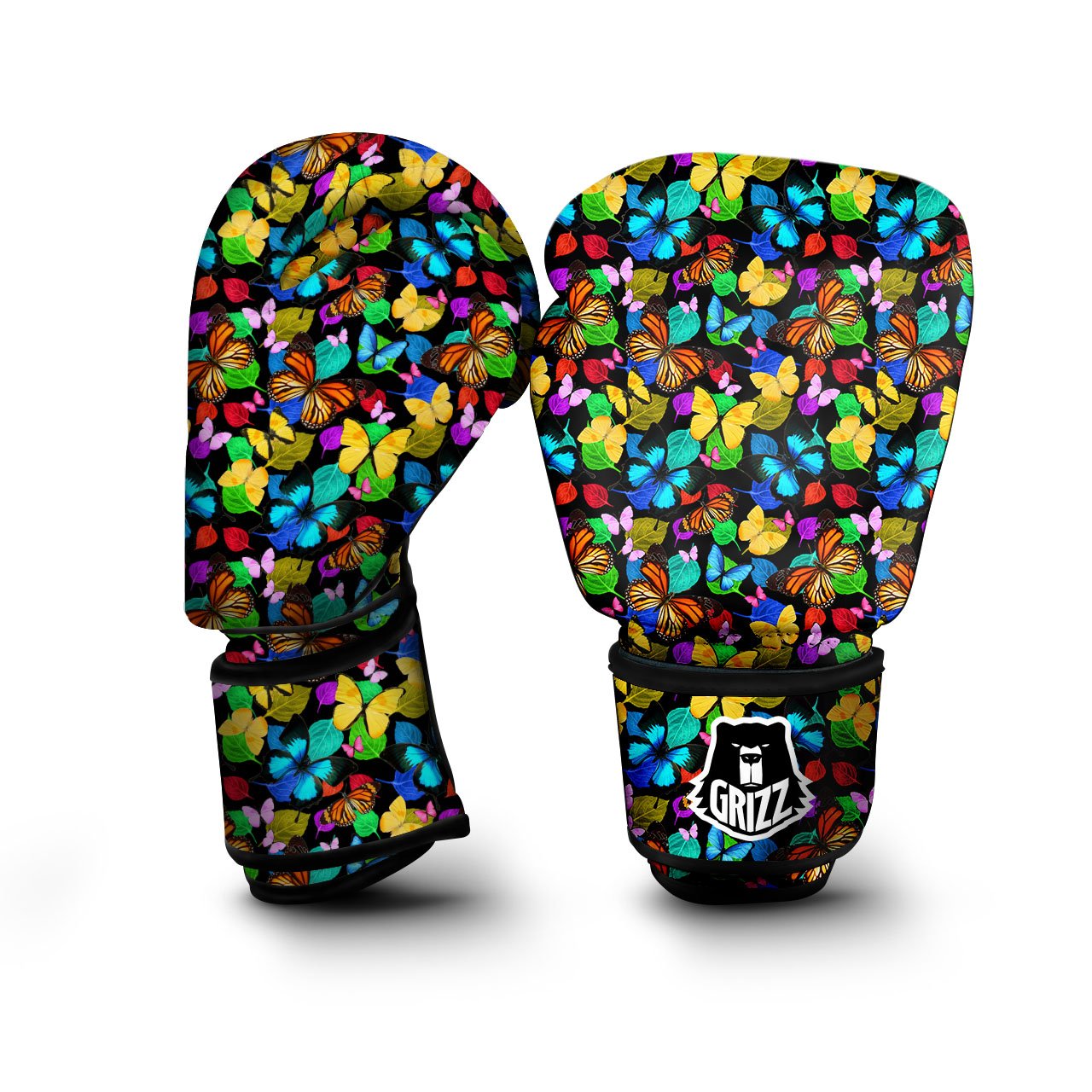 Butterfly Rainbow Print Pattern Boxing Gloves-grizzshop