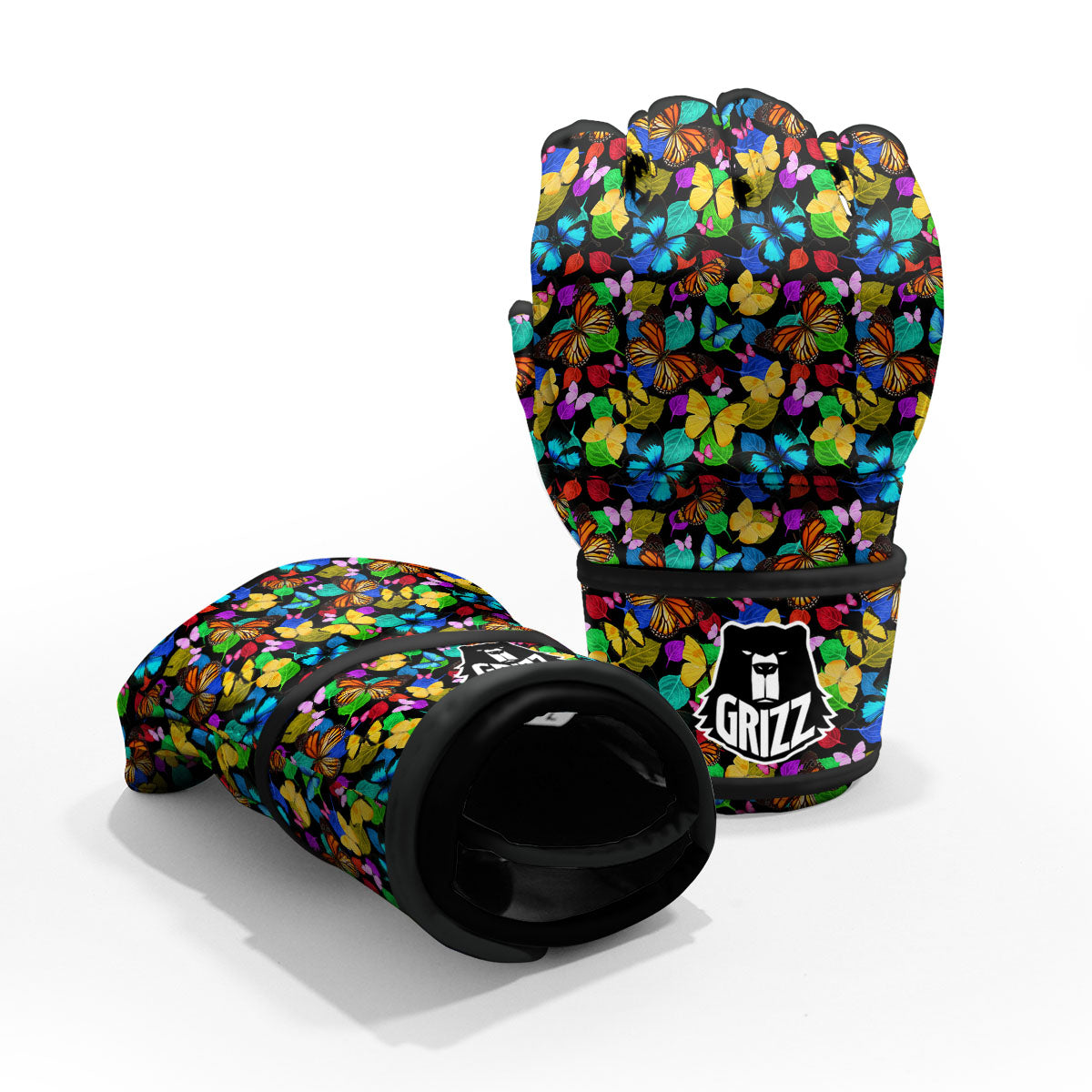 Butterfly Rainbow Print Pattern MMA Gloves-grizzshop