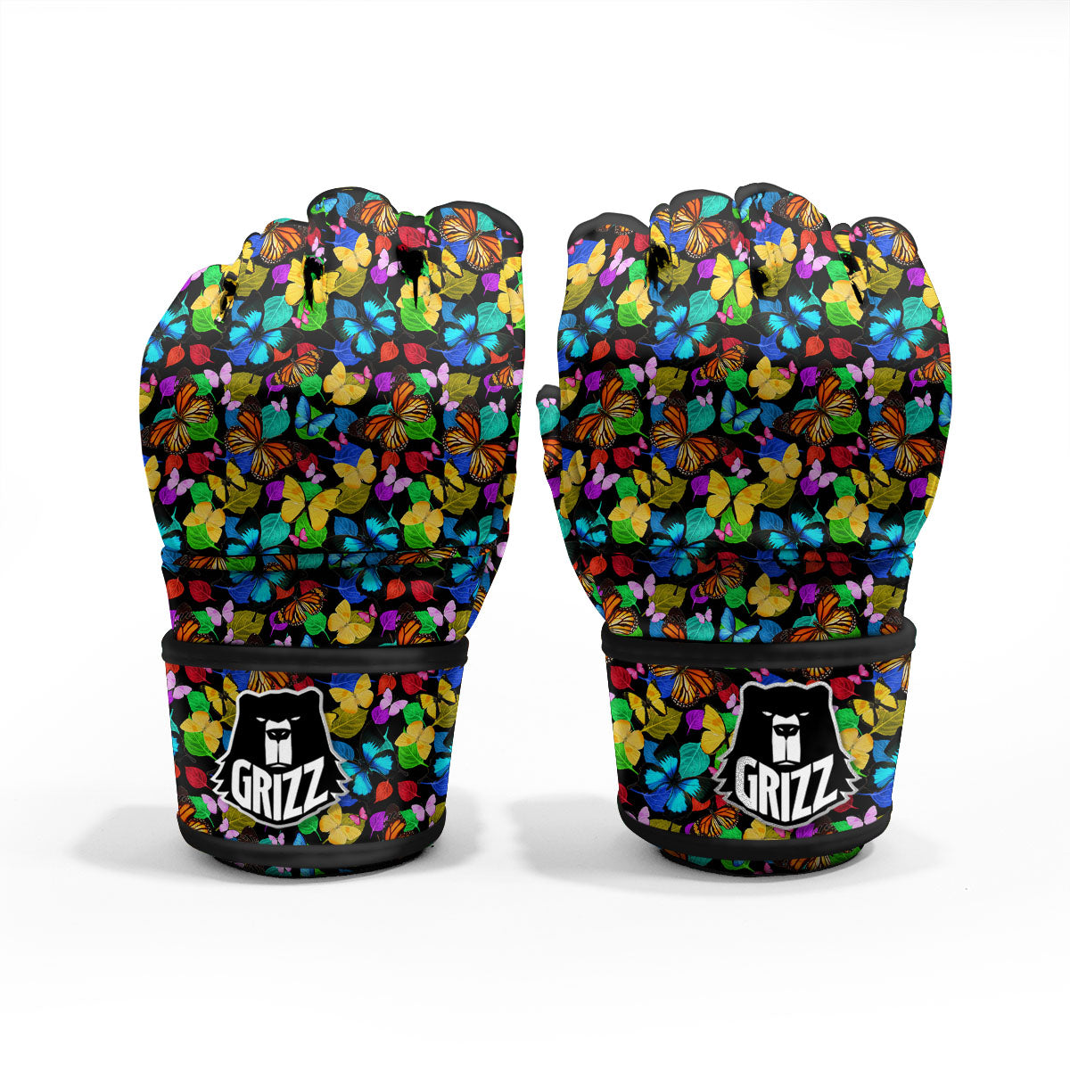 Butterfly Rainbow Print Pattern MMA Gloves-grizzshop