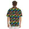 Butterfly Rainbow Print Pattern Men's Short Sleeve Shirts-grizzshop