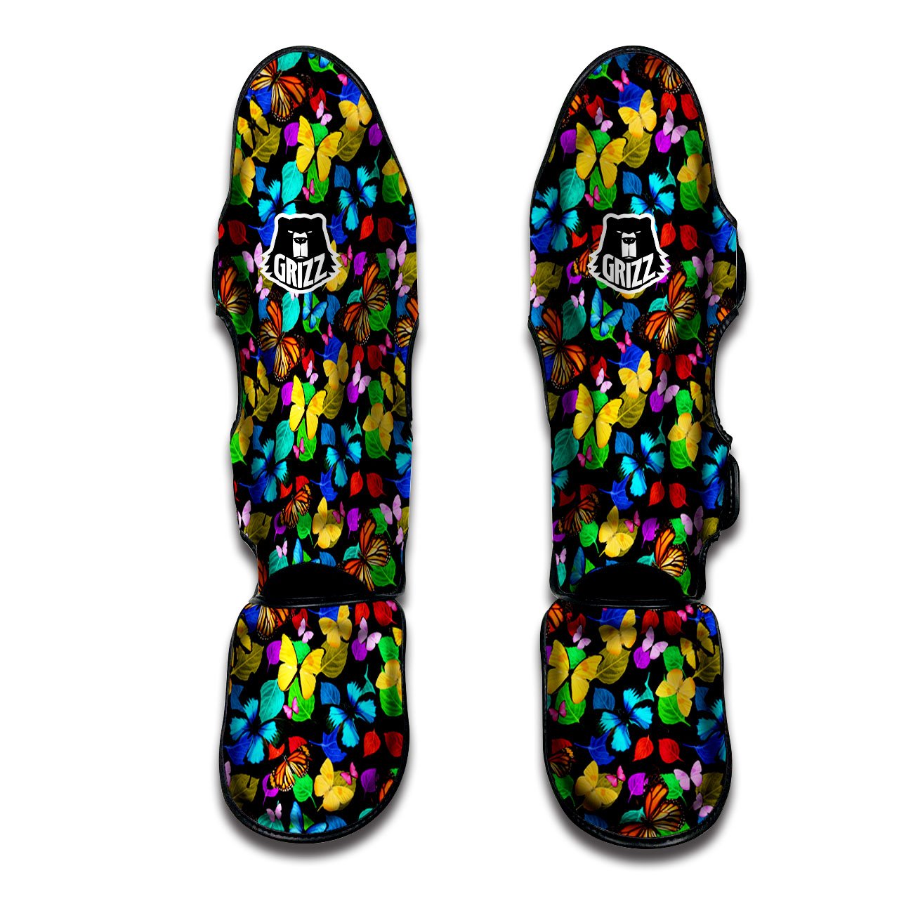 Butterfly Rainbow Print Pattern Muay Thai Shin Guards-grizzshop