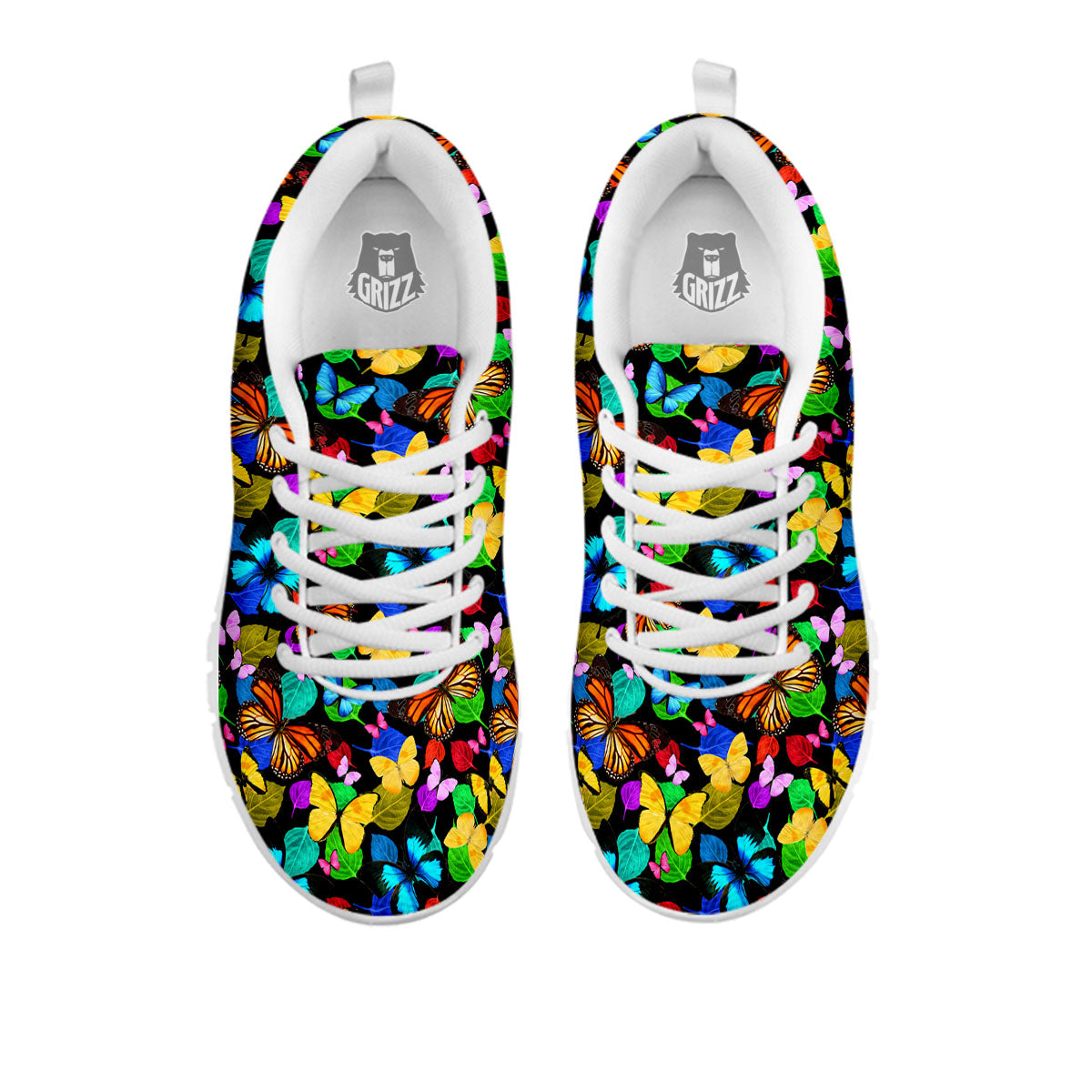 Butterfly Rainbow Print Pattern White Sneaker-grizzshop