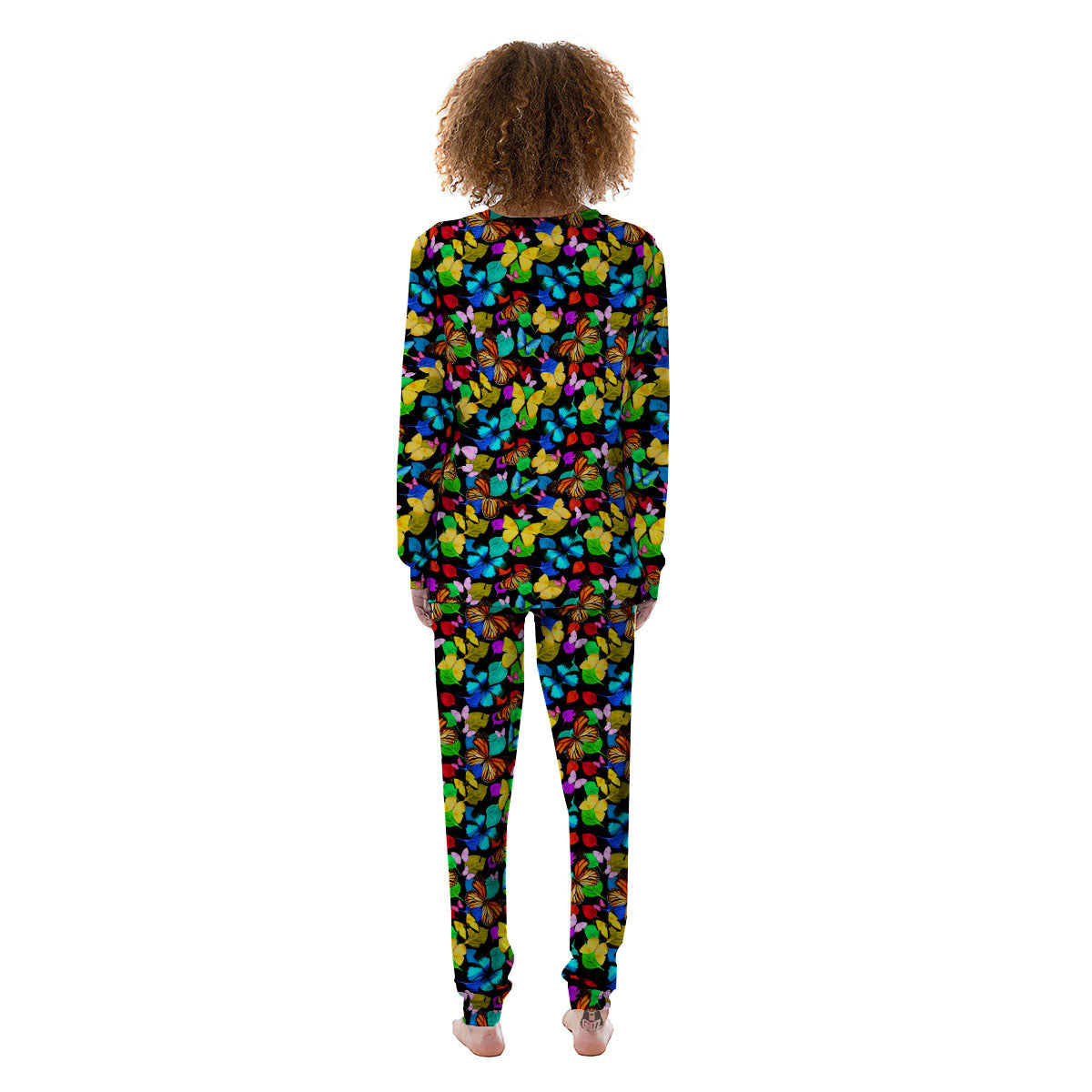 Butterfly Rainbow Print Pattern Women's Pajamas-grizzshop