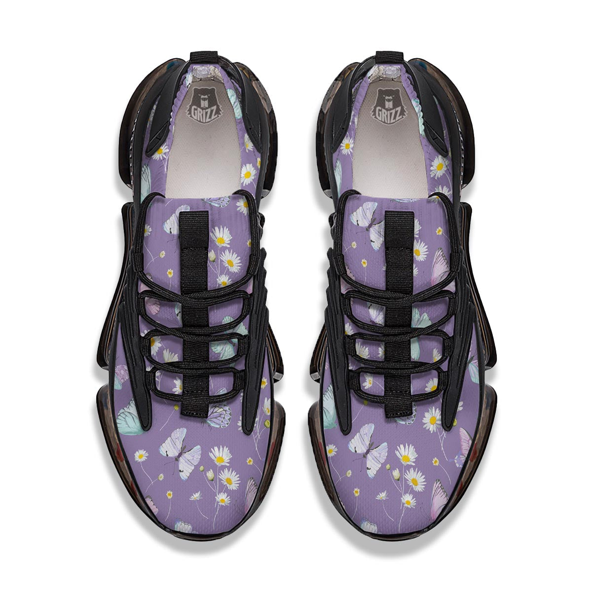 Butterfly Spring Print Pattern Black Gym Shoes-grizzshop