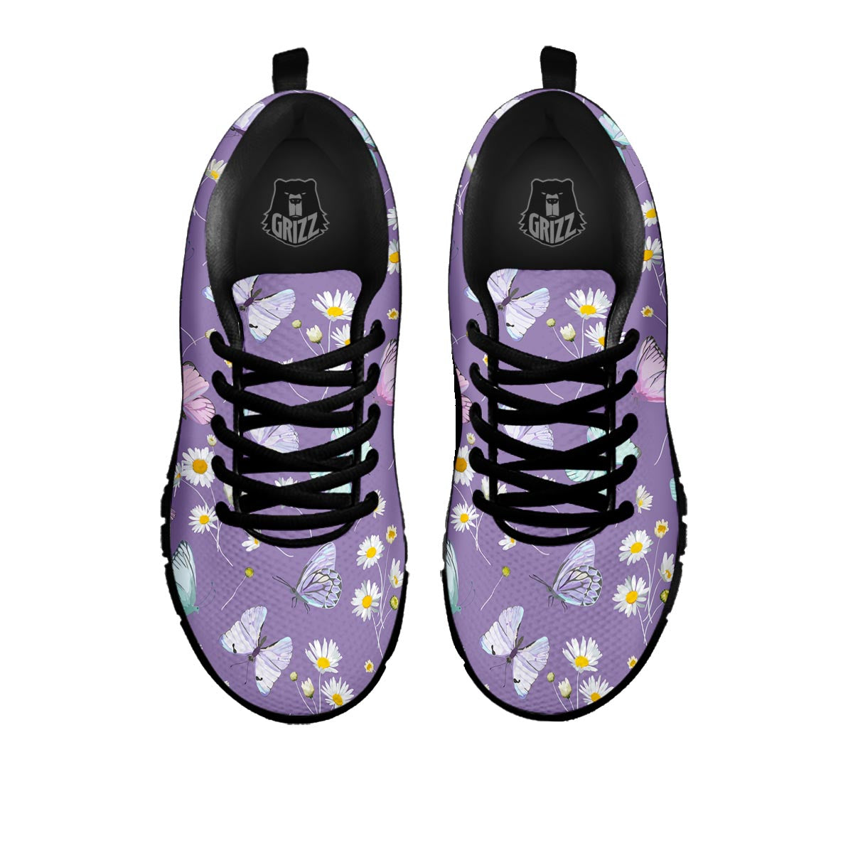 Butterfly Spring Print Pattern Black Sneaker-grizzshop