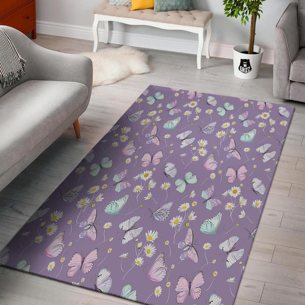Butterfly Spring Print Pattern Floor Mat-grizzshop