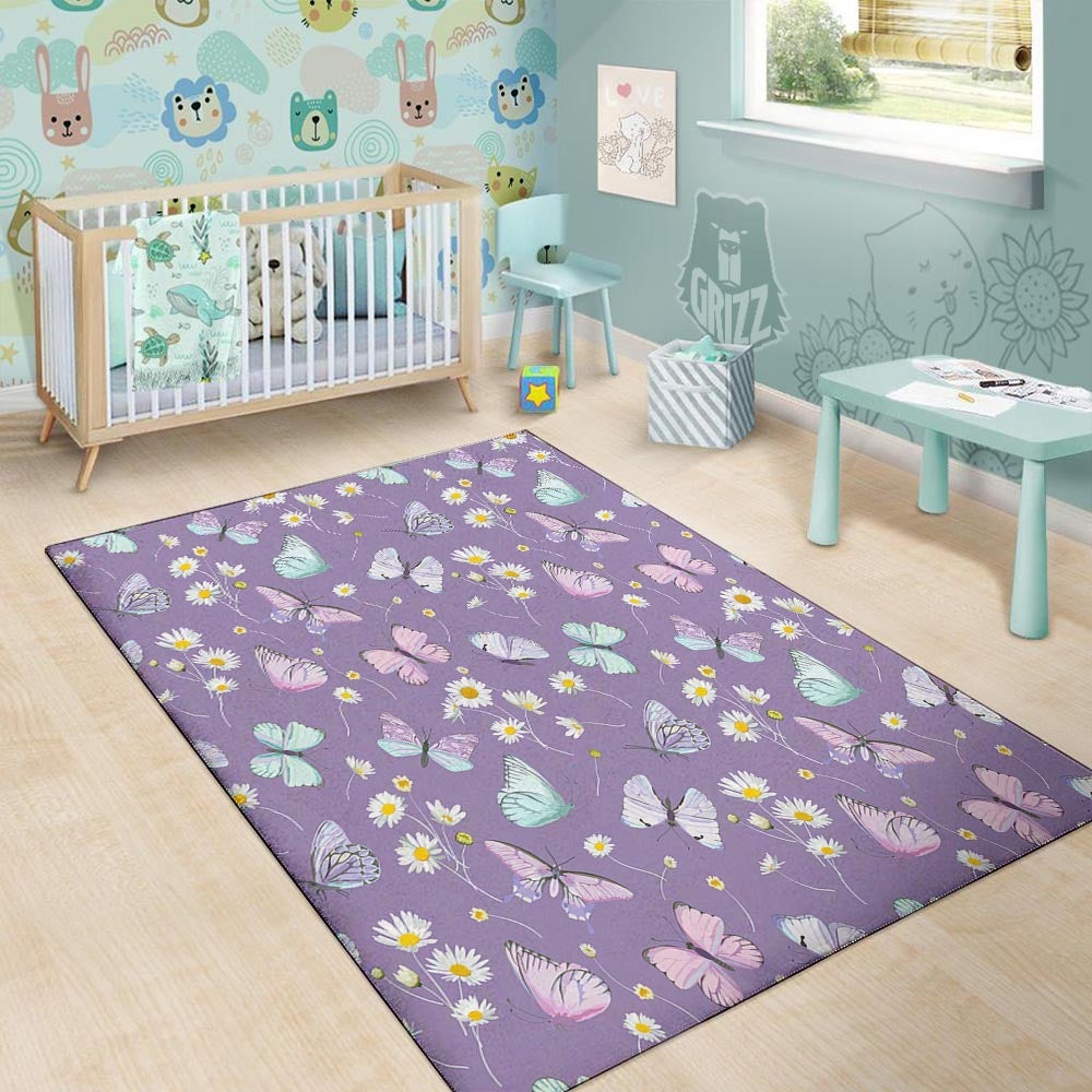 Butterfly Spring Print Pattern Floor Mat-grizzshop