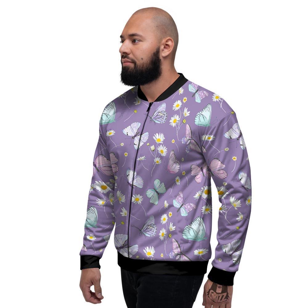 Butterfly Spring Print Pattern Men's Bomber Jacket-grizzshop