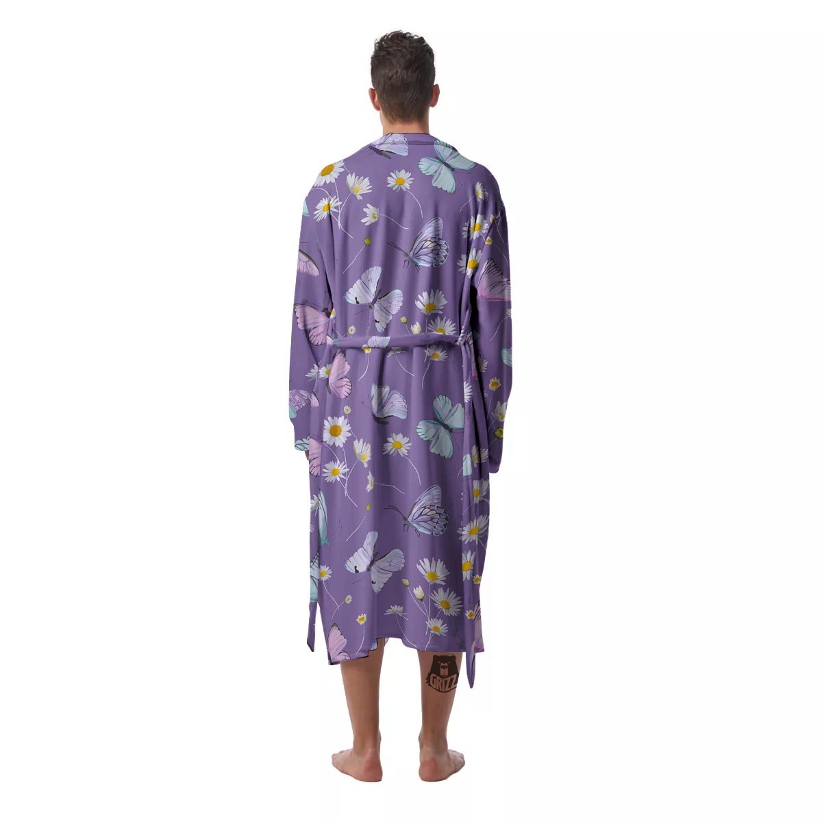 Butterfly Spring Print Pattern Men's Robe-grizzshop