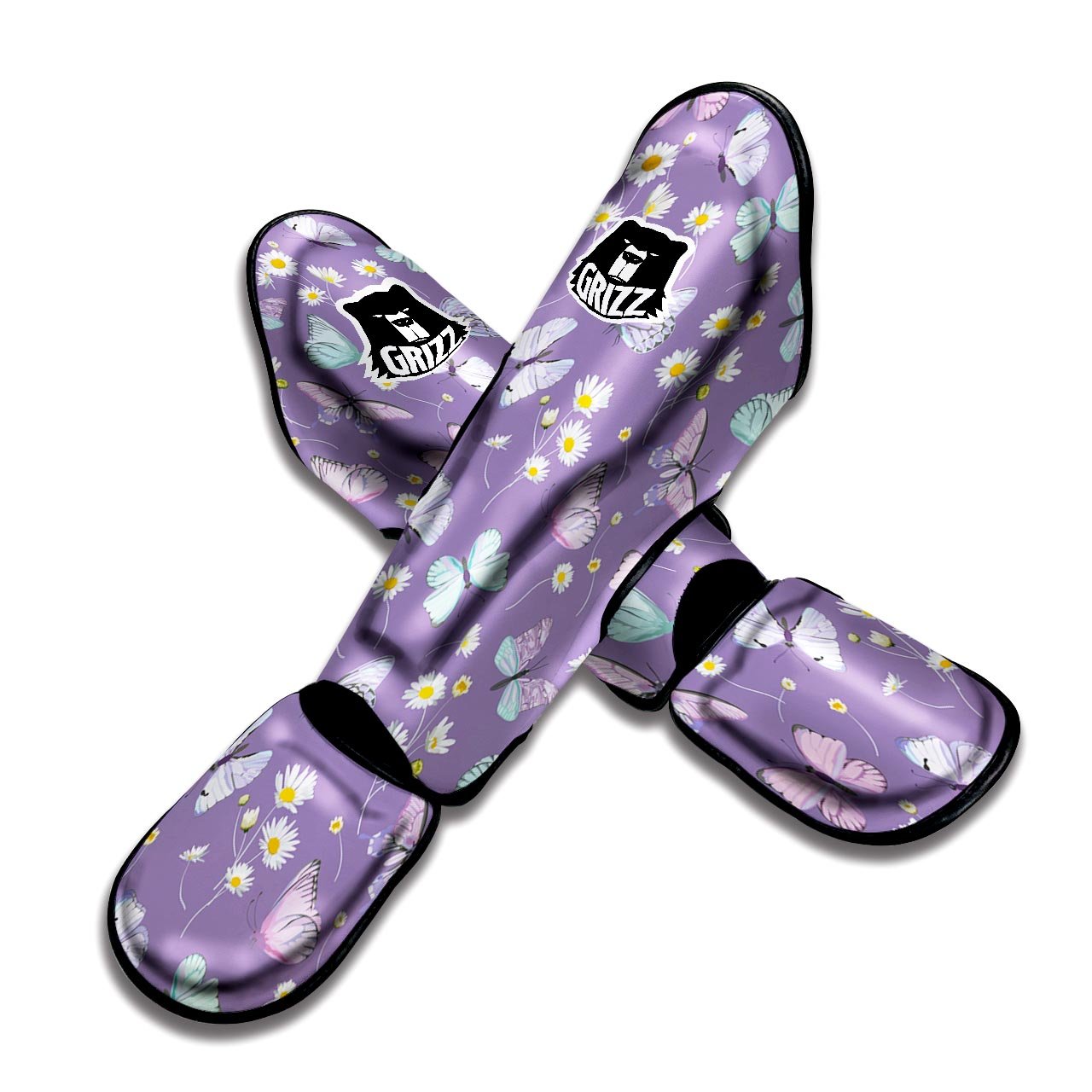 Butterfly Spring Print Pattern Muay Thai Shin Guards-grizzshop