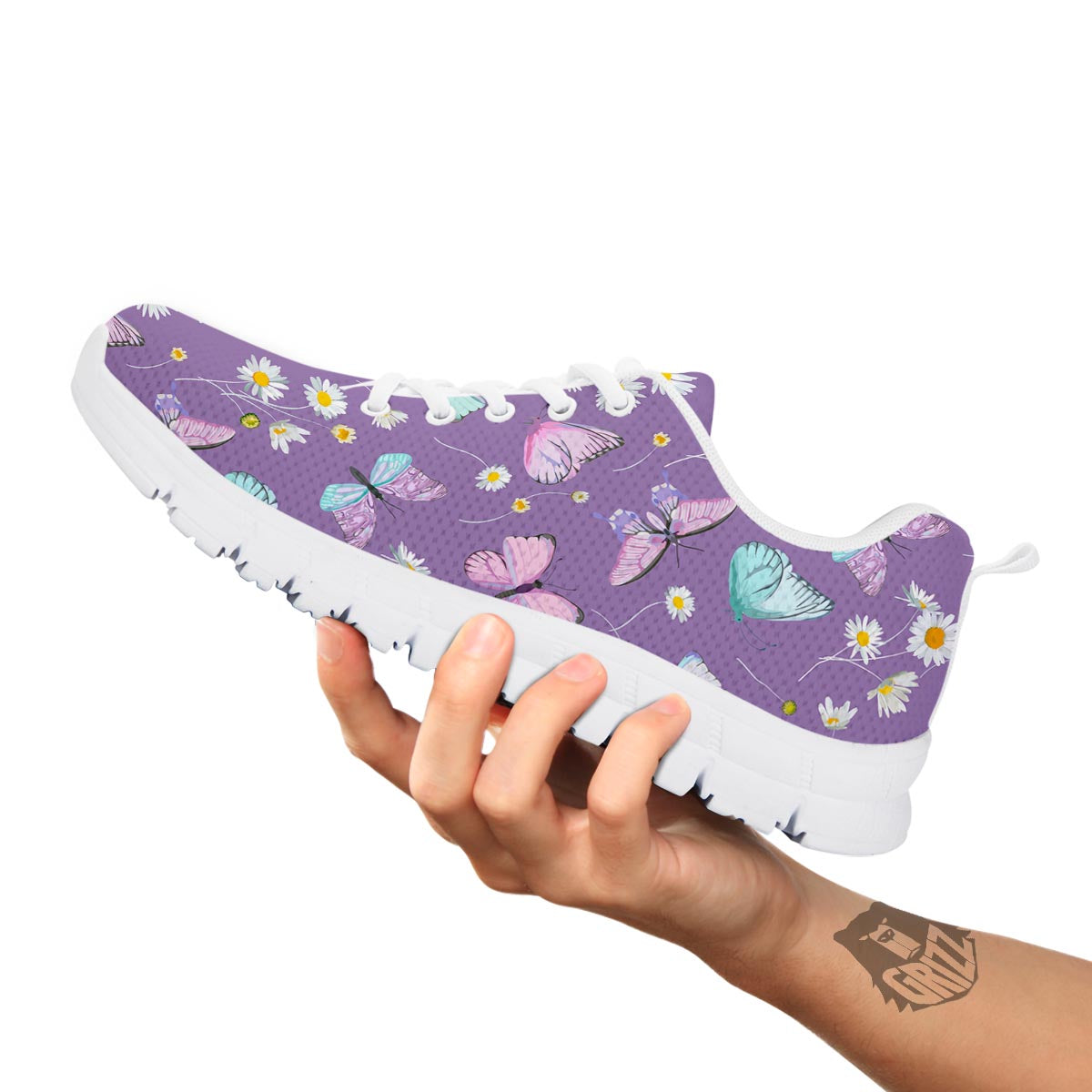 Butterfly Spring Print Pattern White Sneaker-grizzshop