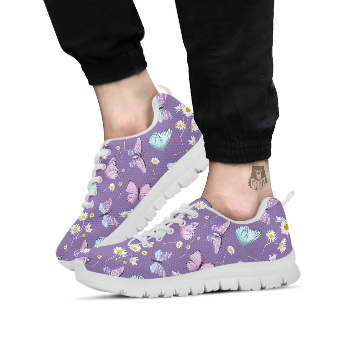 Butterfly Spring Print Pattern White Sneaker-grizzshop