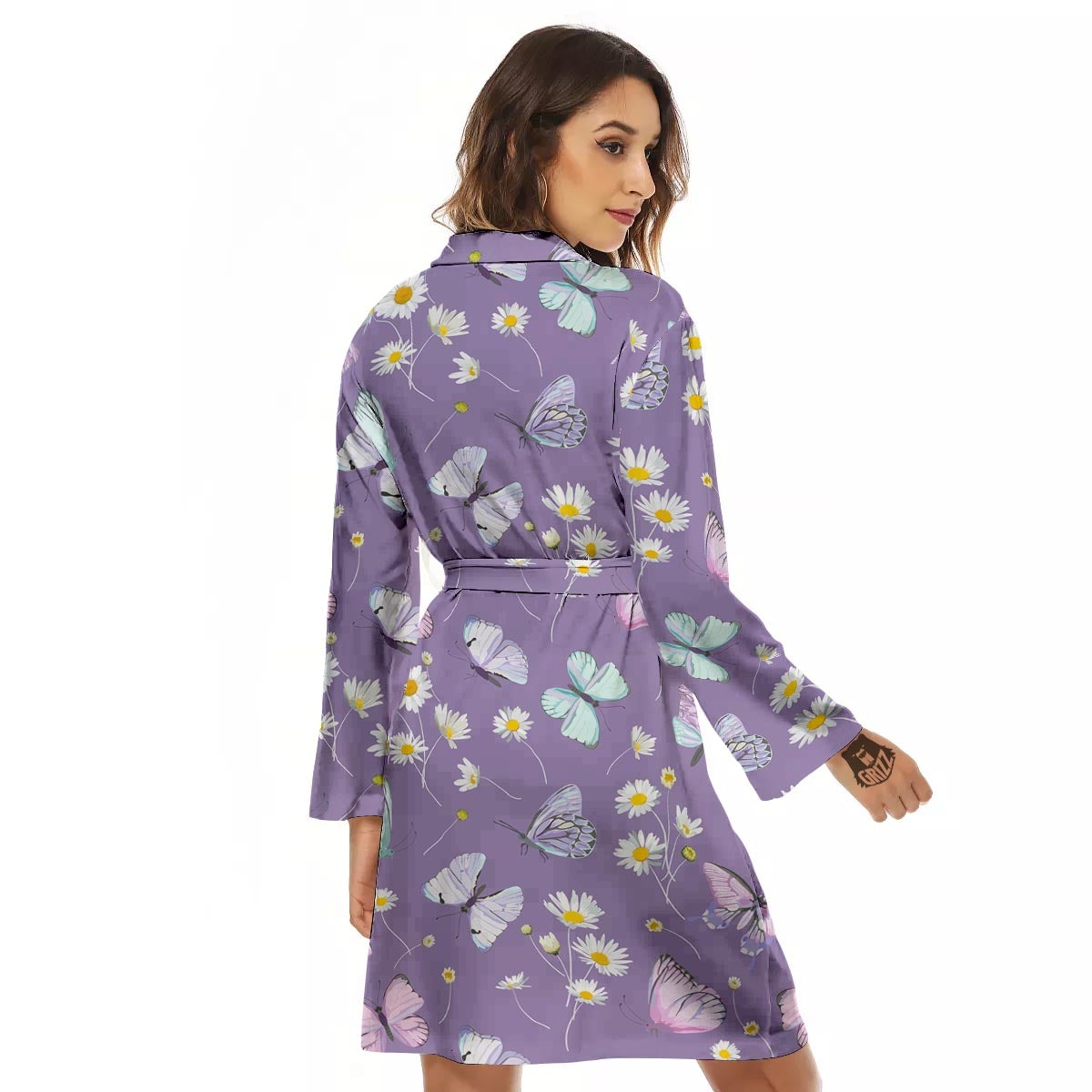 Butterfly Spring Print Pattern Women's Robe-grizzshop