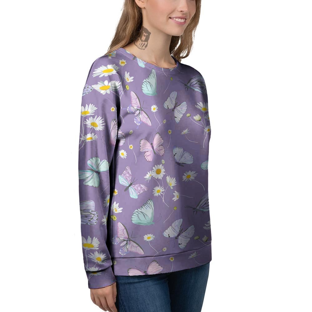 Butterfly Spring Print Pattern Women's Sweatshirt-grizzshop