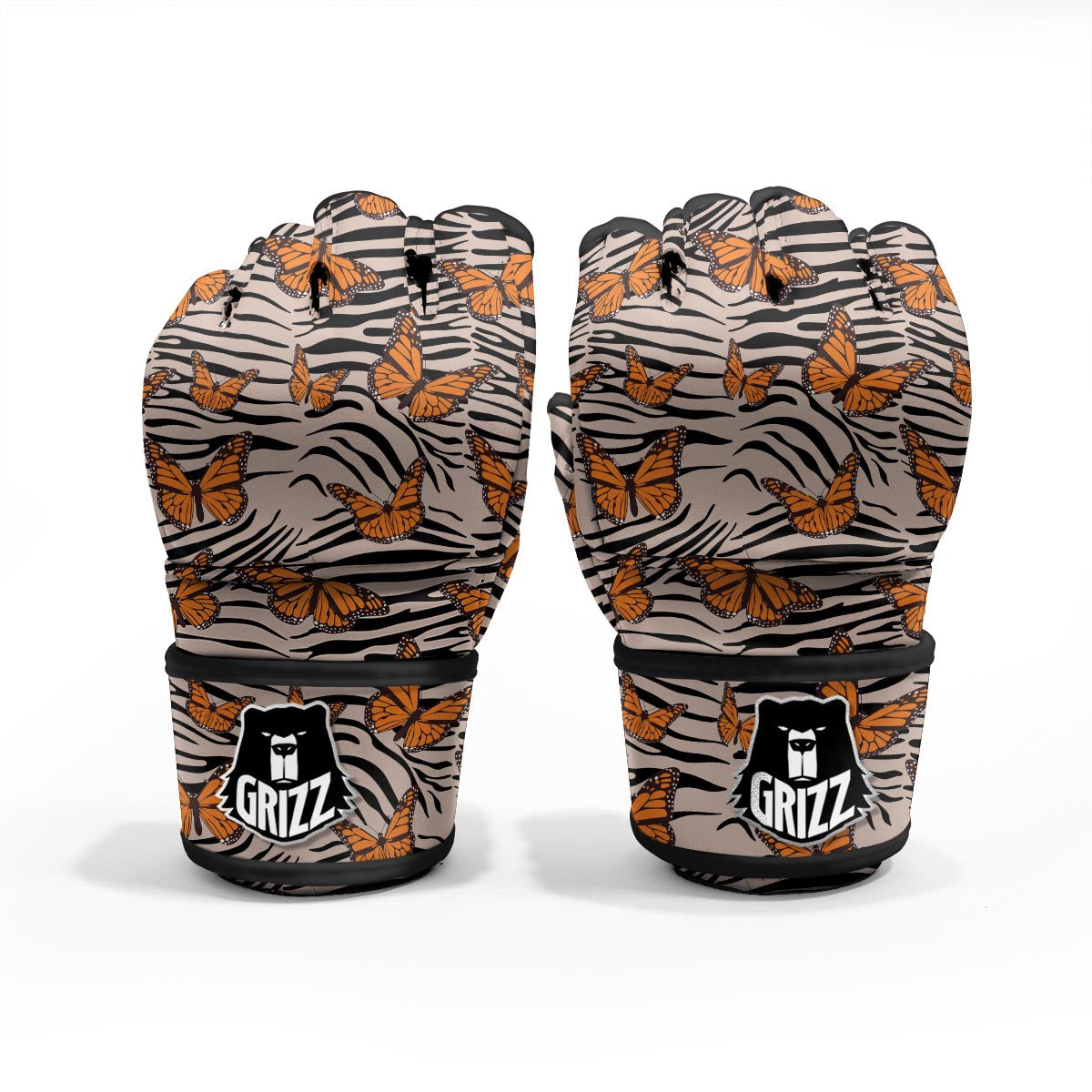 Butterfly Tiger Monarch Print Pattern MMA Gloves-grizzshop