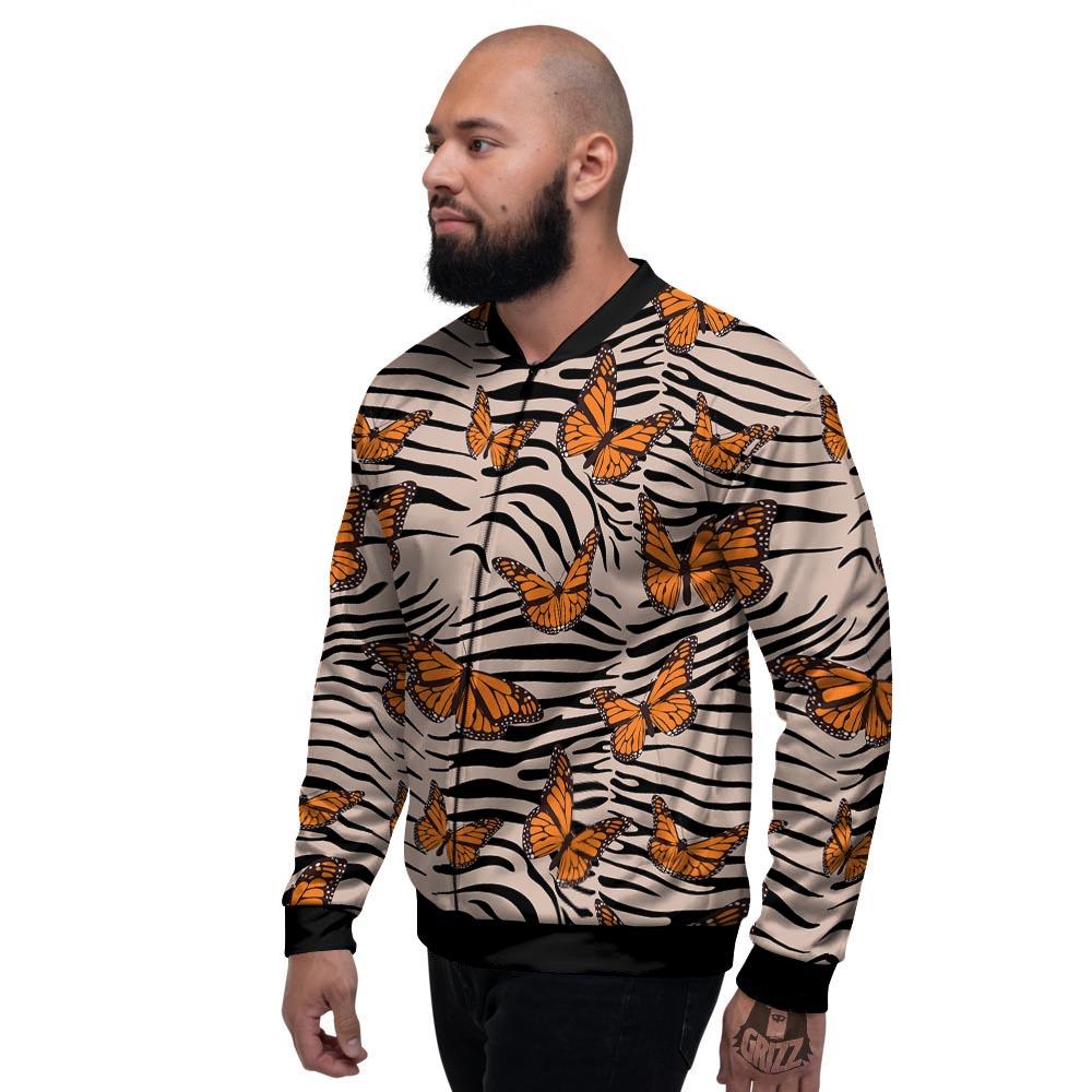 Butterfly Tiger Monarch Print Pattern Men's Bomber Jacket-grizzshop