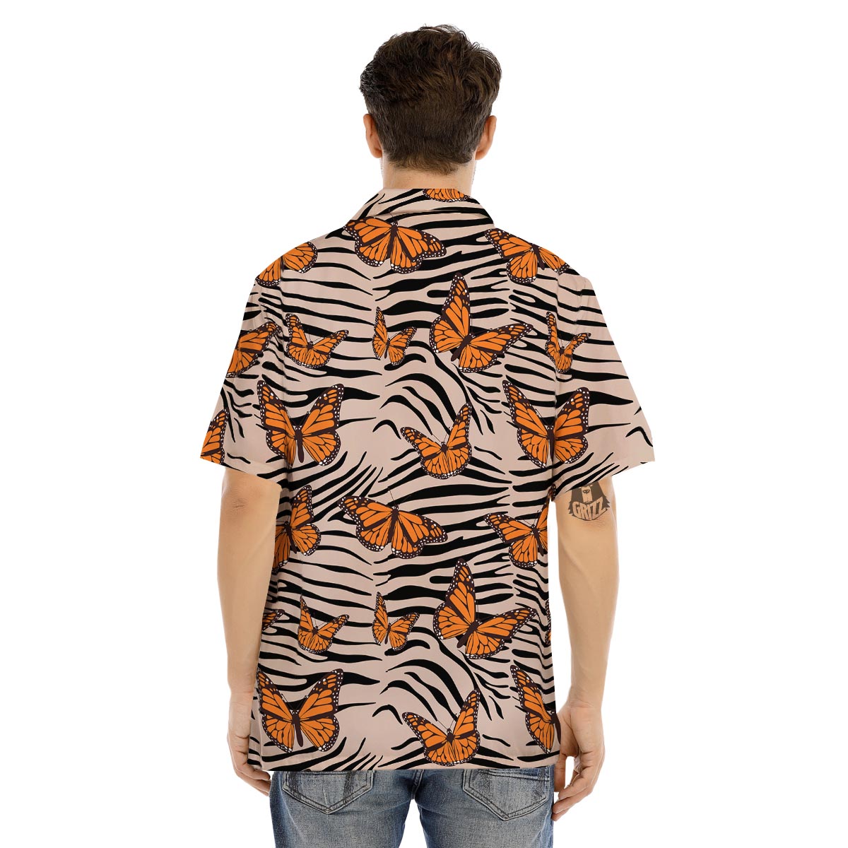 Butterfly Tiger Monarch Print Pattern Men's Hawaiian Shirt-grizzshop