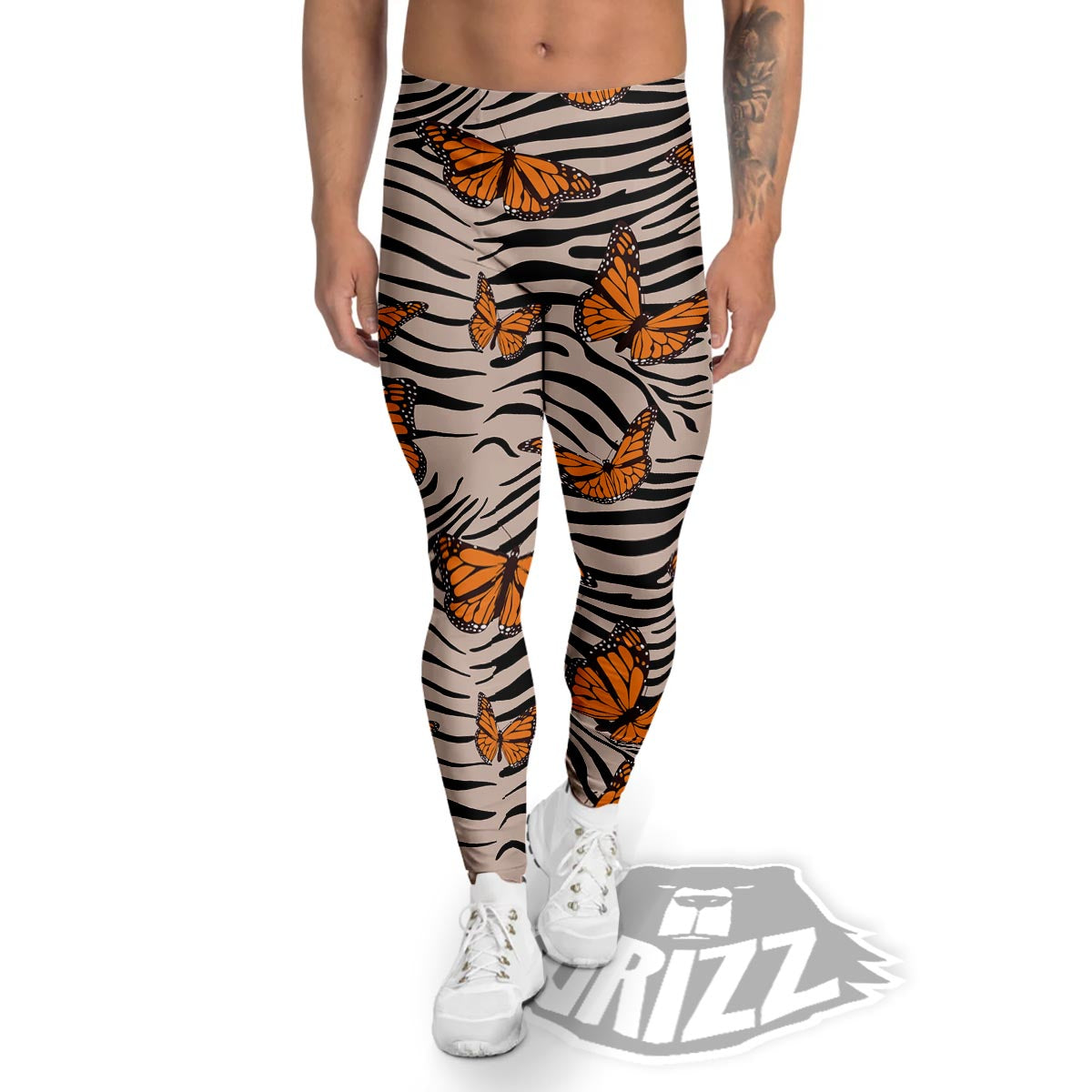 Butterfly Tiger Monarch Print Pattern Men's Leggings-grizzshop