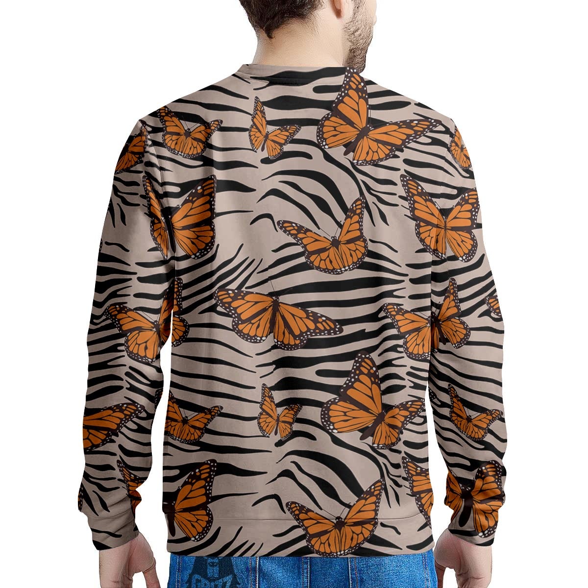 Butterfly Tiger Monarch Print Pattern Men's Sweatshirt-grizzshop