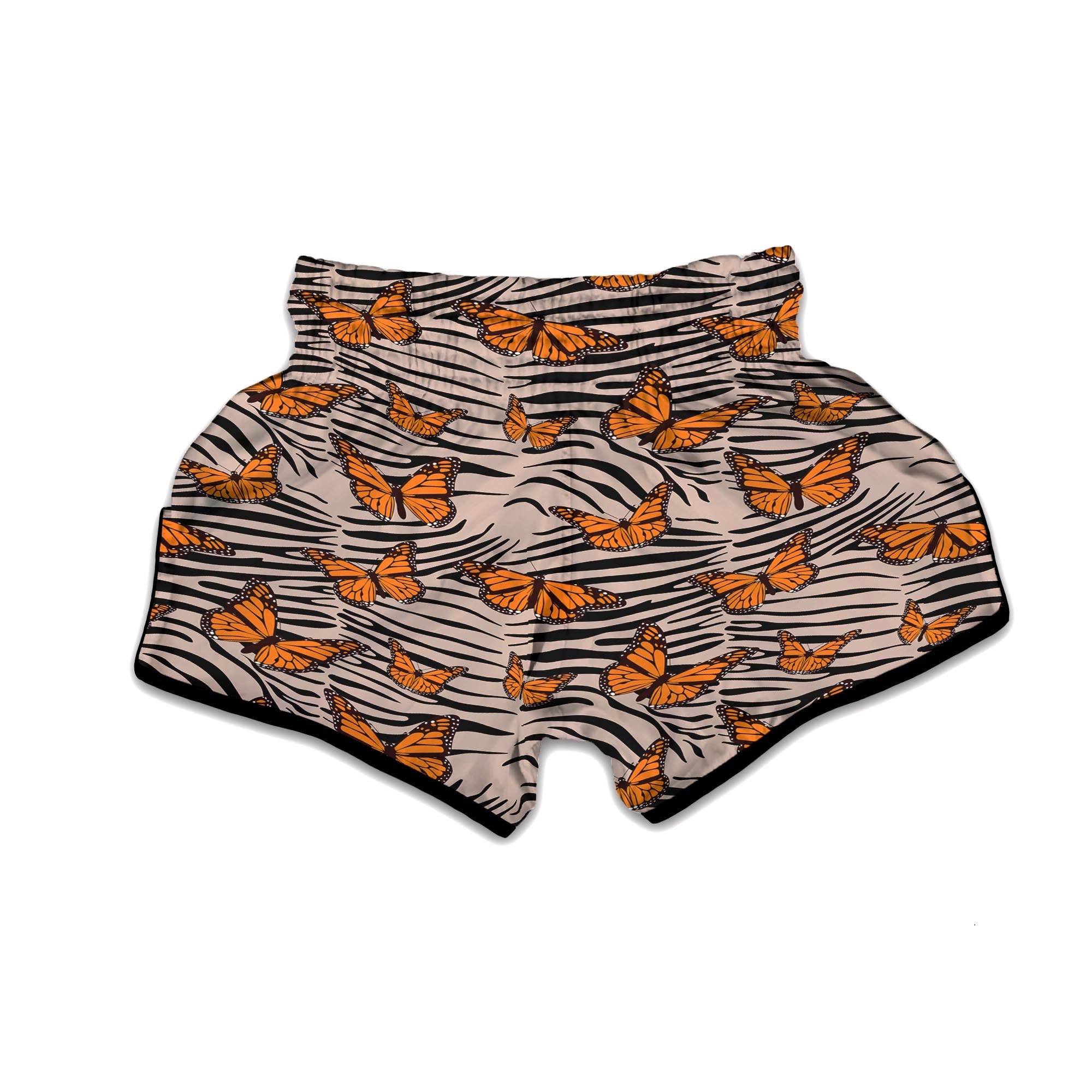 Butterfly Tiger Monarch Print Pattern Muay Thai Boxing Shorts-grizzshop