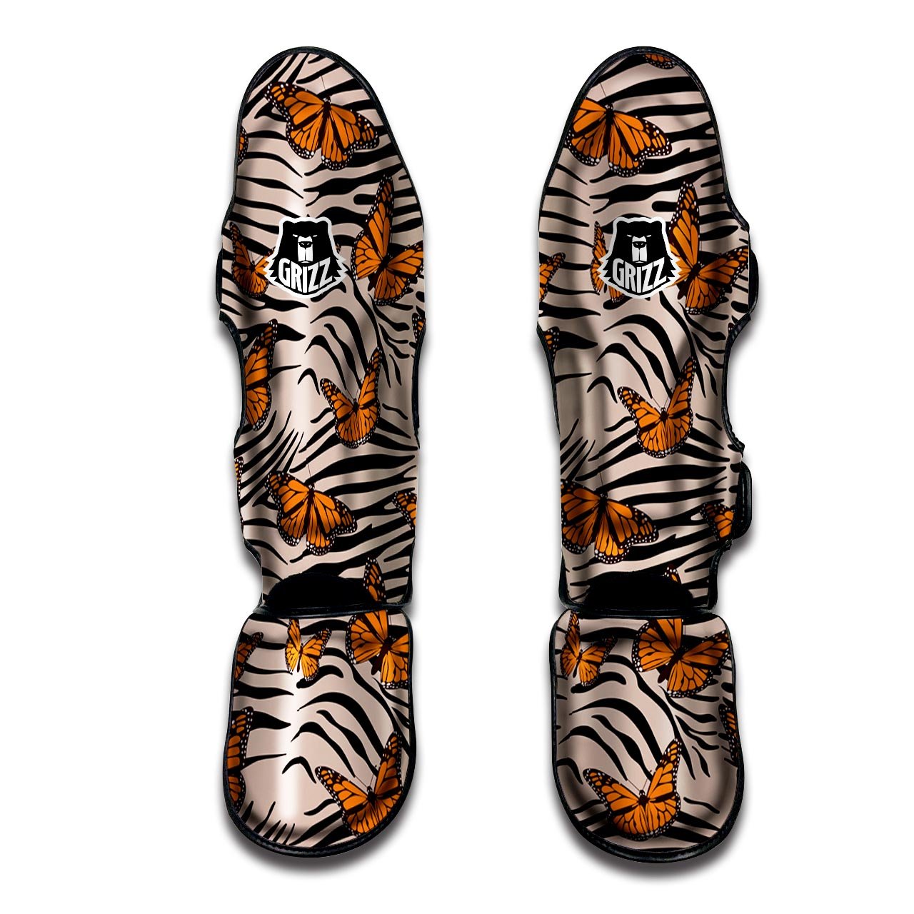 Butterfly Tiger Monarch Print Pattern Muay Thai Shin Guards-grizzshop