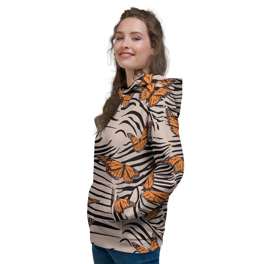 Butterfly Tiger Monarch Print Pattern Women's Hoodie-grizzshop
