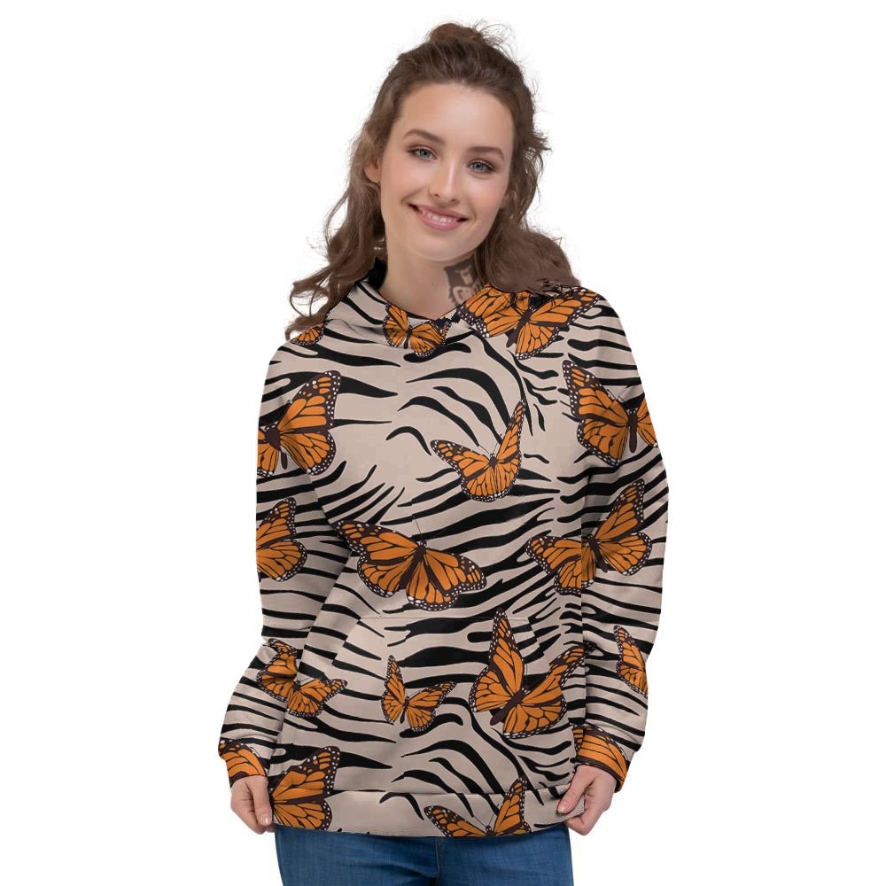 Butterfly Tiger Monarch Print Pattern Women's Hoodie-grizzshop