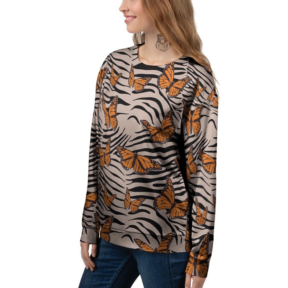Butterfly Tiger Monarch Print Pattern Women's Sweatshirt-grizzshop