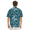 Butterfly Turquoise Print Pattern Men's Short Sleeve Shirts-grizzshop