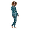 Butterfly Turquoise Print Pattern Women's Pajamas-grizzshop