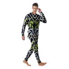 Butterfly Wing Skin Black White And Green Print Men's Pajamas-grizzshop