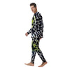 Butterfly Wing Skin Black White And Green Print Men's Pajamas-grizzshop