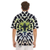 Butterfly Wing Skin Black White And Green Print Men's Short Sleeve Shirts-grizzshop