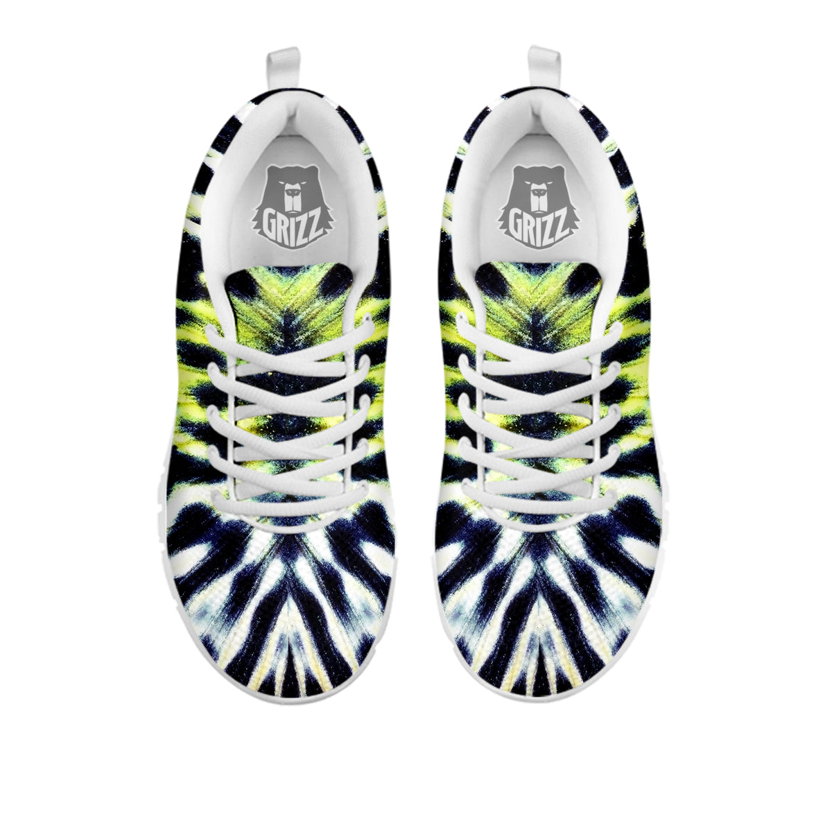 Butterfly Wing Skin Black White And Green Print White Sneaker-grizzshop