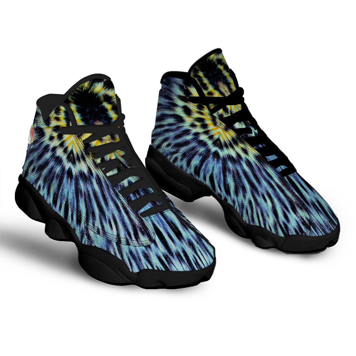 Butterfly Wing Skin Blue Print Black Basketball Shoes-grizzshop